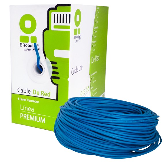 Bobina UTP - CAT5e, 100 m, Interior, Azul, CCA, BROBOTIX 400052 Bobina UTP - CAT5e, 100 m, Interior, Azul, CCA, BROBOTIX 400052